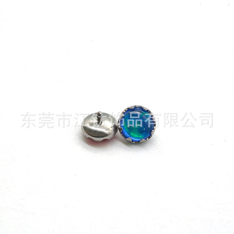 G23 Titanium Ear Cartilage Stud Earring Circular Opal Aurora 5mm Head M0.9 Thread Body Piercing Jewelry - Image 4