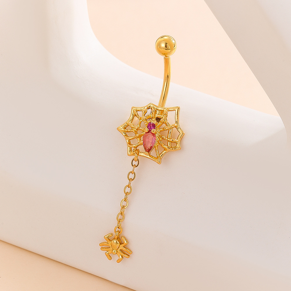 European American Spider Belly Ring CZ Zircon Navel Ornament Stainless Steel Navel Piercing Jewelry - Image 2