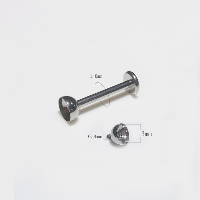 F136 Hollow Cup 18G Internal Thread Lip Stud G23 Titanium Alloy Piercing Jewelry - Image 2