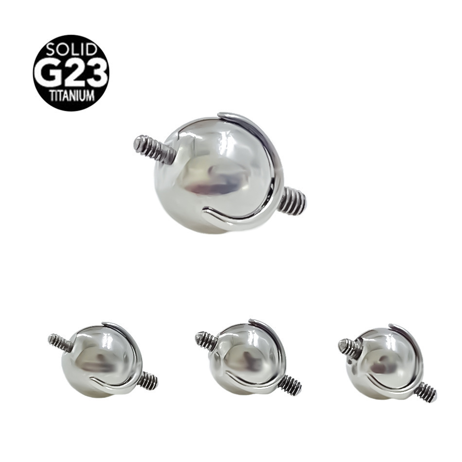 G23 Titanium Ear Bridge Ear Bone Nail Conversion Bead Piercing Jewelry Connector 1.2/0.9 Tooth Two-Way Movable Titanium Ball - Image 2