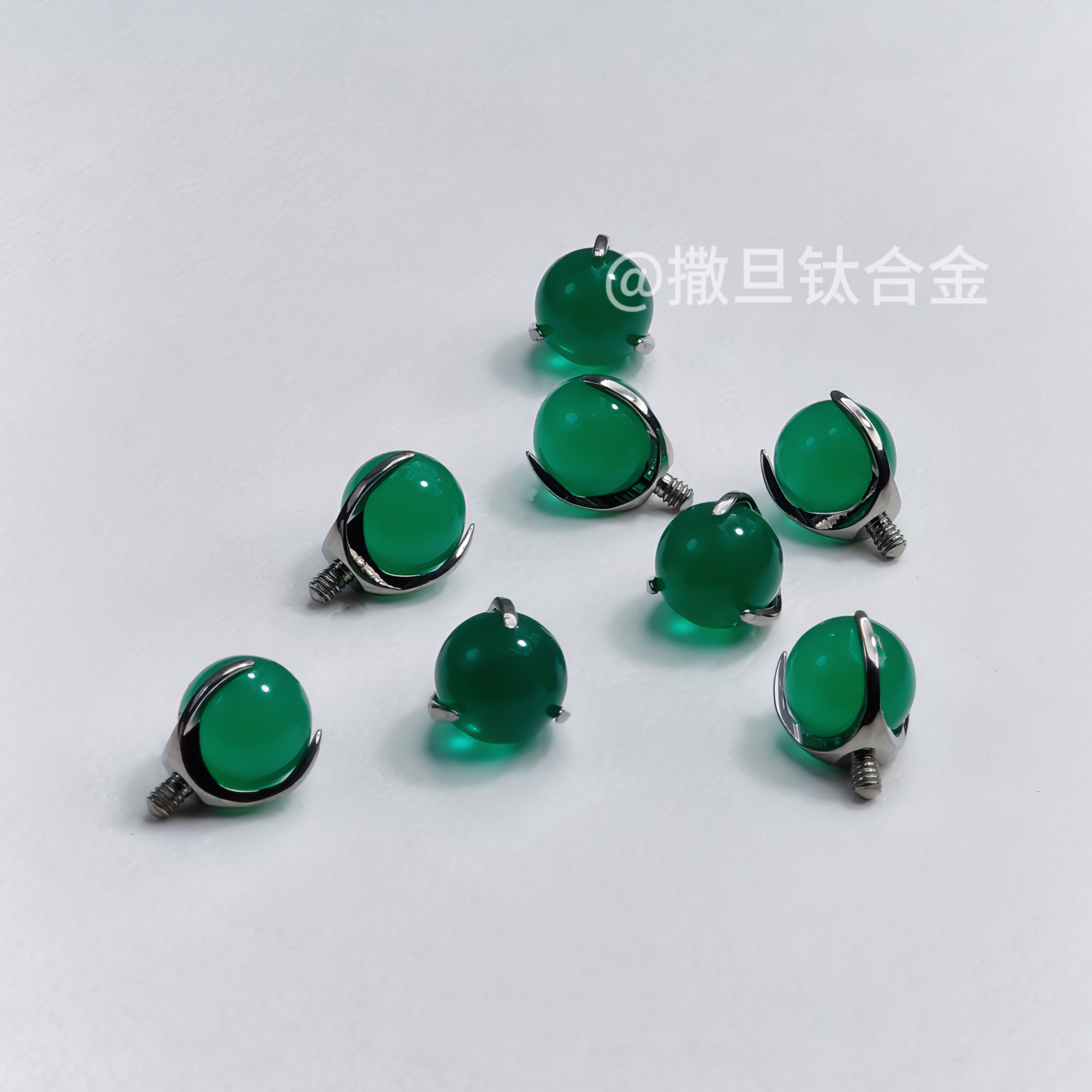 ASTM F136 Titanium Tongue Barbell Internal Thread Natural Agate Drinkable Tongue Piercing Jewelry - Image 2