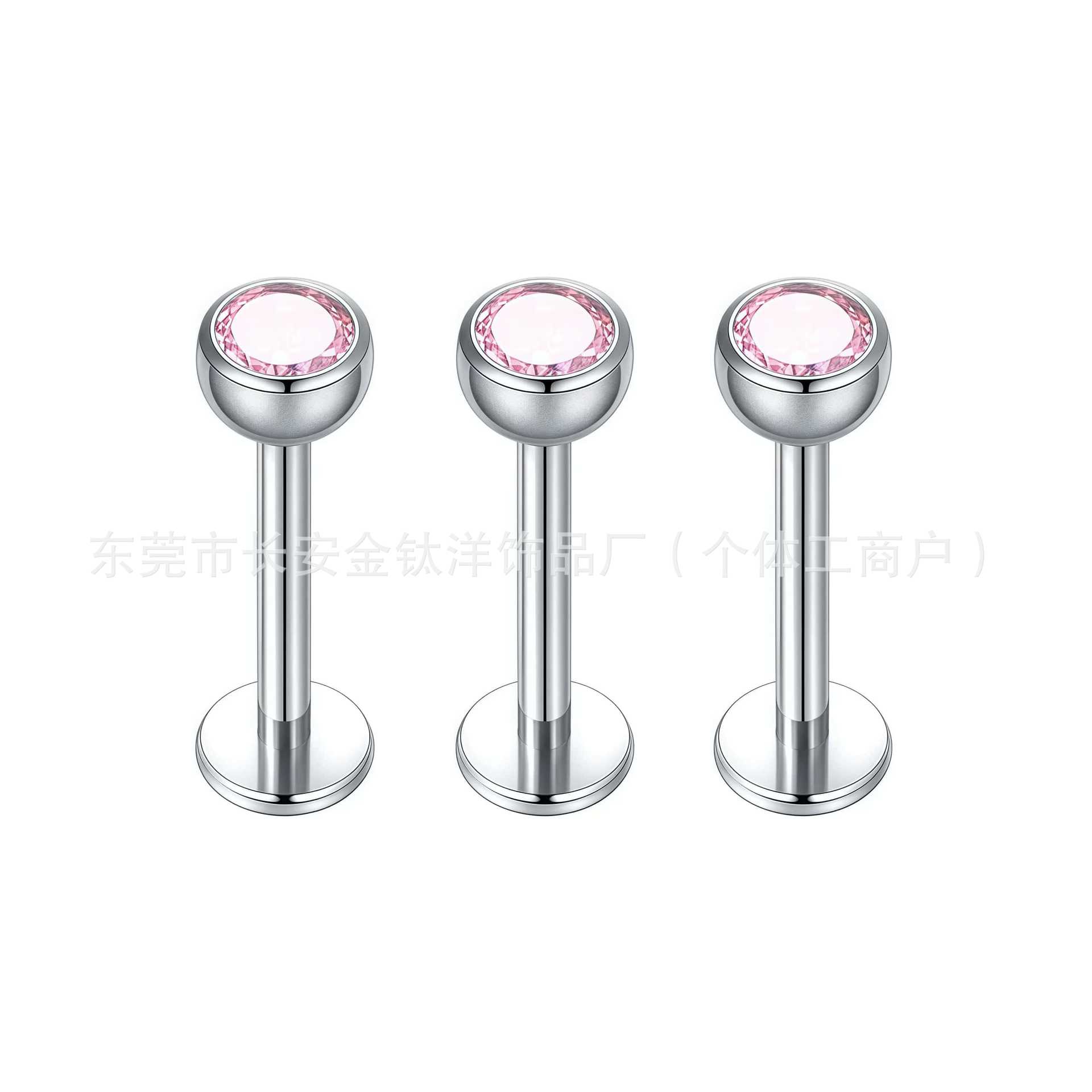 F136 Titanium Plug-In 5A Zircon Nose Nail Lip Nail Pin Ear Nail Ear Bone Nail G23 Titanium Piercing Jewelry - Image 4