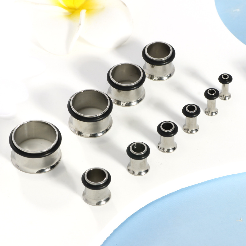 G23 Titanium Ear Expansion Piercing Jewelry - Single Speaker Leather Ring Auricle Stretcher 16mm - Image 3