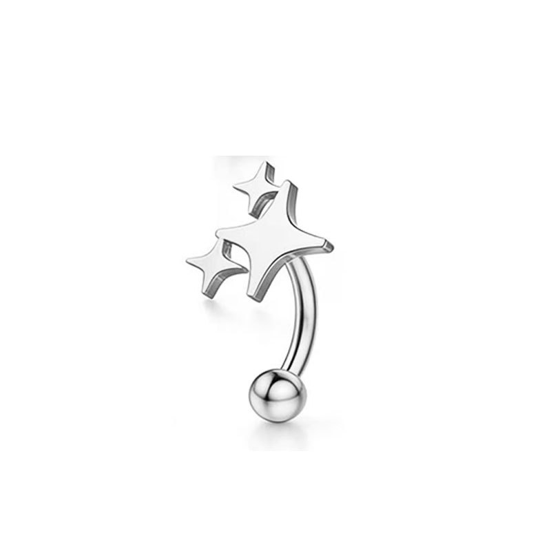 Fashion Stainless Steel Eyebrow Studs Zircon Heart Shape Piercing Jewelry Custom New Style - Image 4