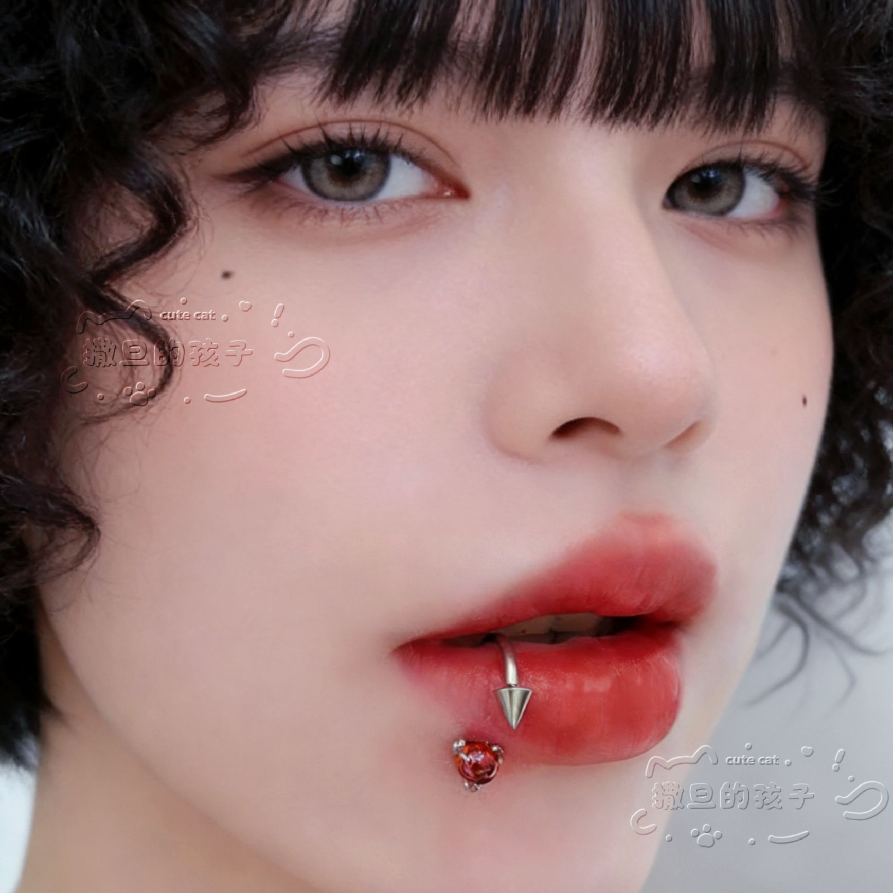 Satan's Child Star Lip Ring - Sparkling Diamond Star Lip Stud with Titanium Alloy - Lip Hoops for Men Women - Image 3
