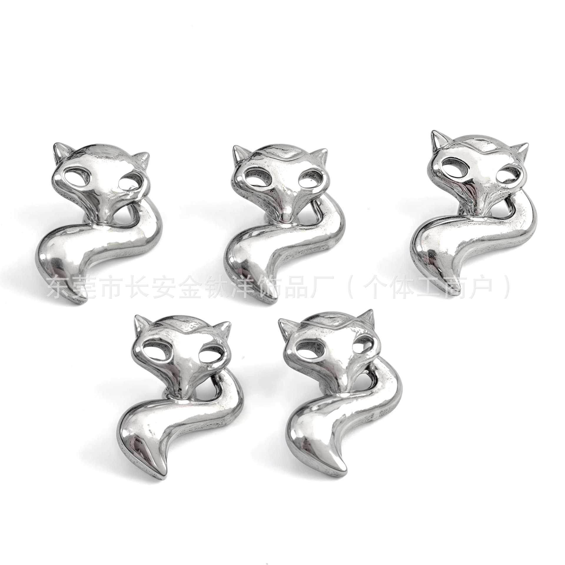 F136 Titanium Cut Out Fox Earrings Nose Studs Ear Bone Studs Cochlear Studs G23 Titanium Alloy Body Piercing Jewelry - Image 5
