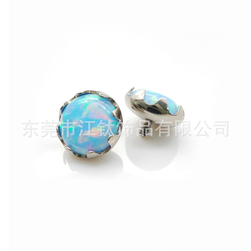 JT612 Flat Back Ear Stud with Thread G23 Titanium Alloy Body Piercing Earring - Image 3