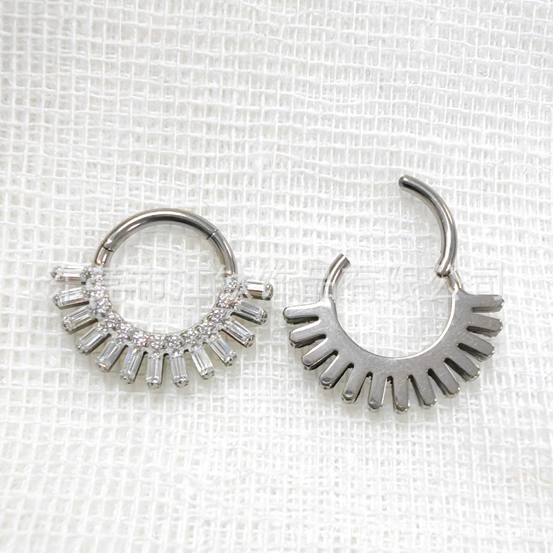 G23 Titanium Nose Ring - 1.2x8mm Closed Mouth Nose Ring with CZ Zircon for Women Men - Seamless Hoop Body Piercing Jewelry - Image 4