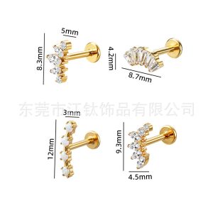 G23 Titanium Threadless Flat Back Earring - Claw Set Australian Bmw Eye Lip Stud Body Piercing Jewelry