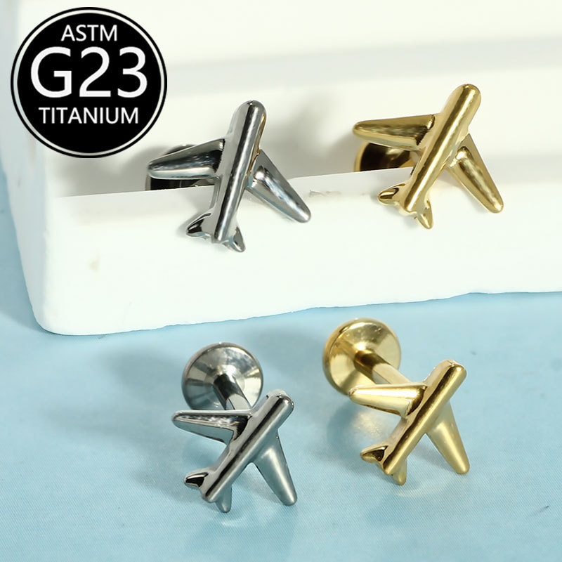 2025 New G23 Titanium Lip Labret Stud ASTM F136 Cool Stylish Aircraft Ear Bone Nail Piercing Jewelry - Image 4