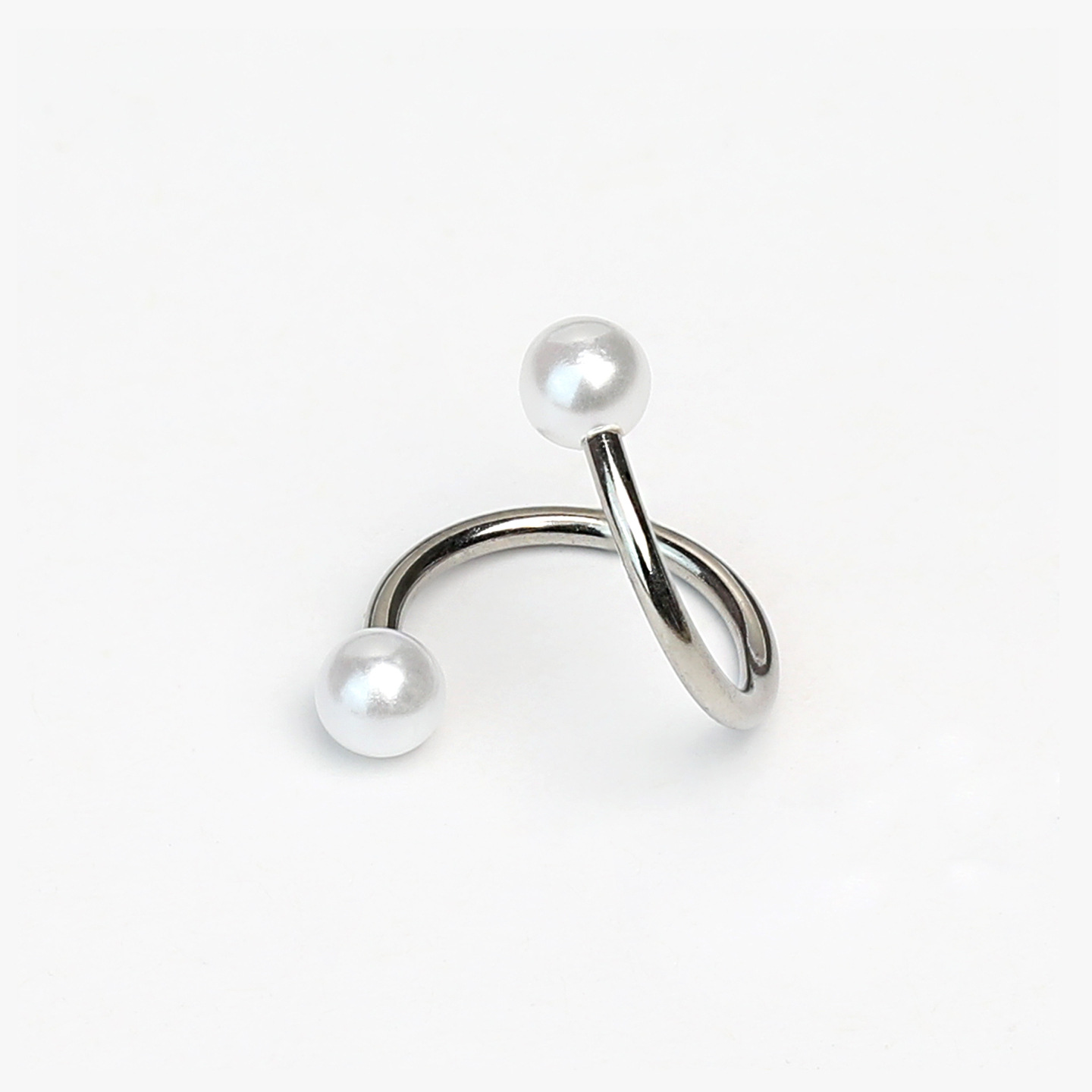 Pearl Acrylic Lip Ring S-Shaped Ear Bone Ring Hot Girl Style Personality Titanium Steel Lip Stud Piercing Jewelry - Image 3