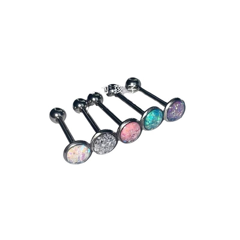 Hokkaido Love Song Externally Threaded Titanium Steel Tongue Ring Pink Tongue Barbell Body Piercing Jewelry - Image 5