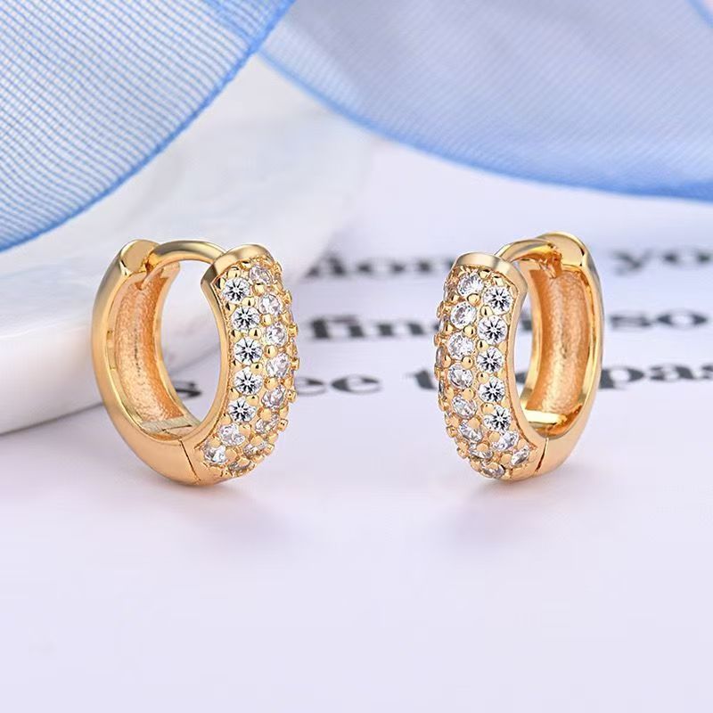 Hollow Heart CZ Stud Earrings for Women - Trendy Gold Plated Copper Ear Jewelry - Image 4