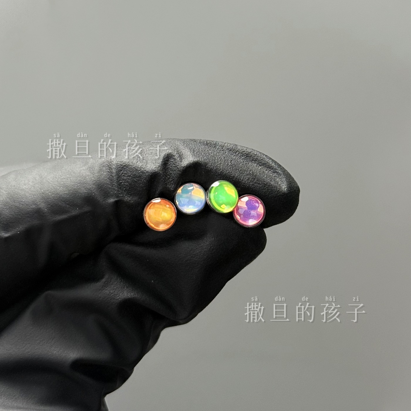 F136 Titanium Alloy Tongue Piercing Barbell - Sparkling Color-Changing Internal Thread Tongue Ring for Oral Piercing - Image 2