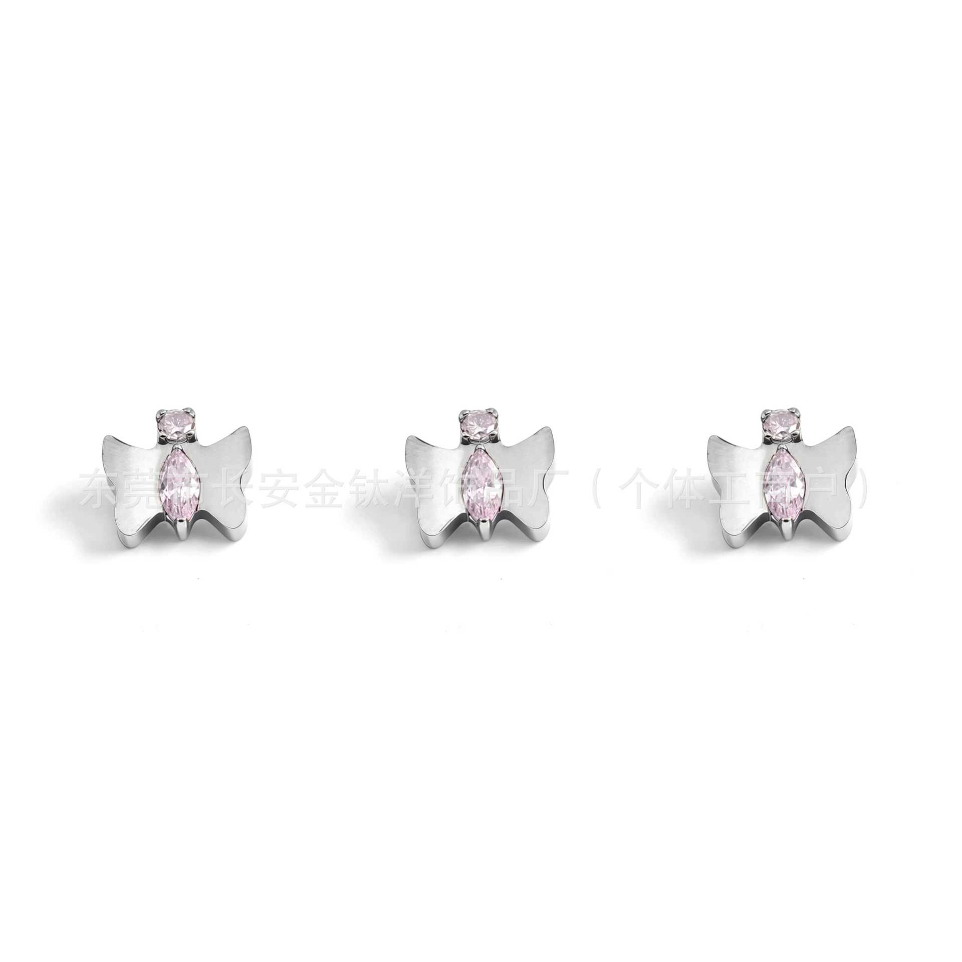 F136 Titanium Butterfly Zircon Earrings Nose Stud Ear Bone Stud G23 Titanium Alloy Body Piercing Jewelry - Image 4