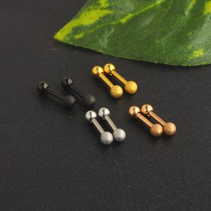 Korean Style 16G Stainless Steel Star Frosted Ear Stud Earring Fashion Jewelry for Cartilage Piercing