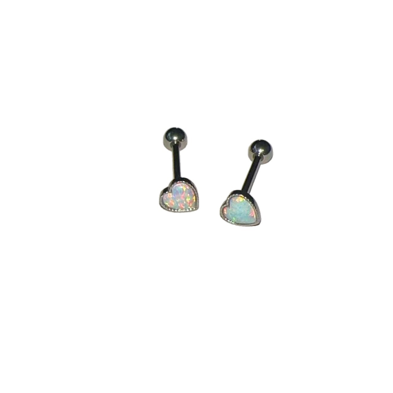 Satan's Child C-Position Star Galaxy Opal Tongue Barbell 316L Surgical Steel Externally Threaded Tongue Ring - Image 5