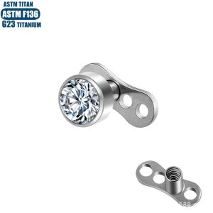 F136 Titanium Zircon Buried Nail Internal Thread Clavicle Skin Graft Nail Puncture Jewelry Human Body Implant with Base