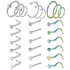 Stainless Steel Nose Ring Lip Ring Ear Stud Set Geometric Cactus Design Fashion Body Piercing Jewelry for Women