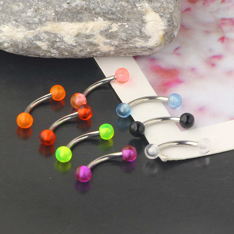 Stainless Steel Eyebrow Lip Nail Piercing Jewelry Acrylic Ball Earring Nose Stud - Image 5