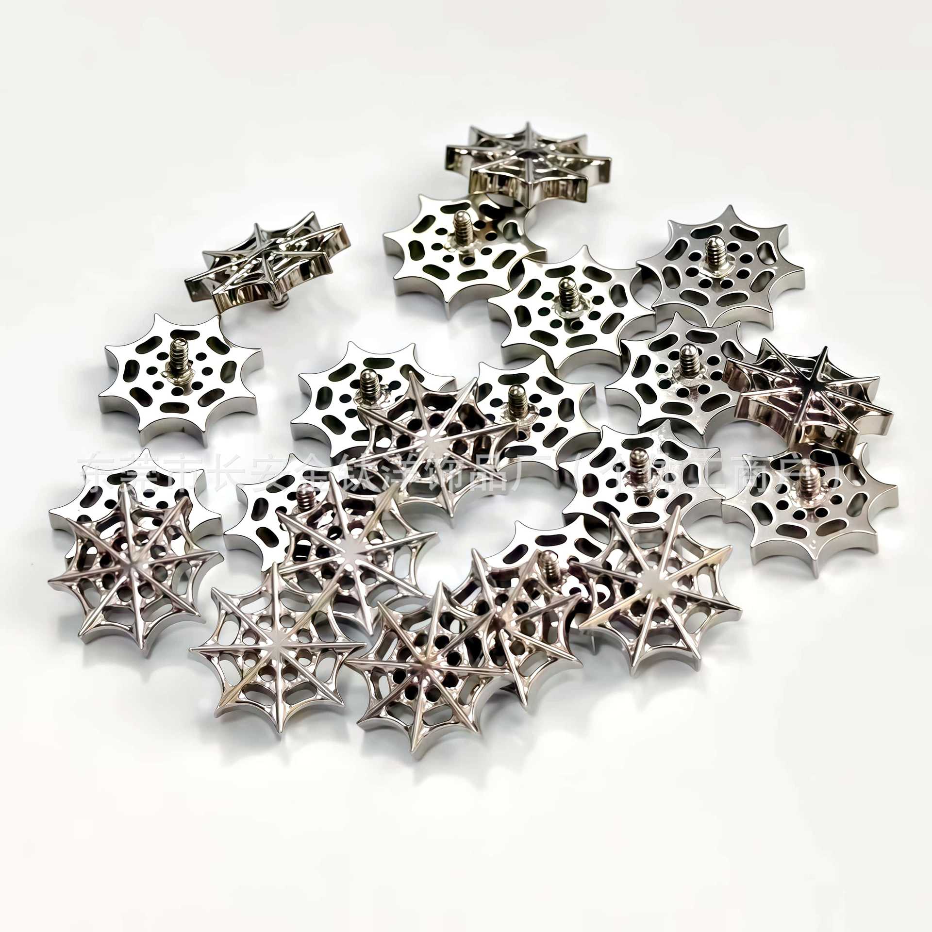 F136 Titanium Hollow Spider Web Ear Nail Nose Nail Ear Bone Piercing Jewelry G23 Titanium Alloy Body Jewelry - Image 4