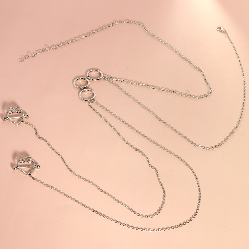 2025 Amazon Tassel Nipple Chain Rhinestone Necklace Body Chain Chest Chain Women's Sexy Accessories - Image 2