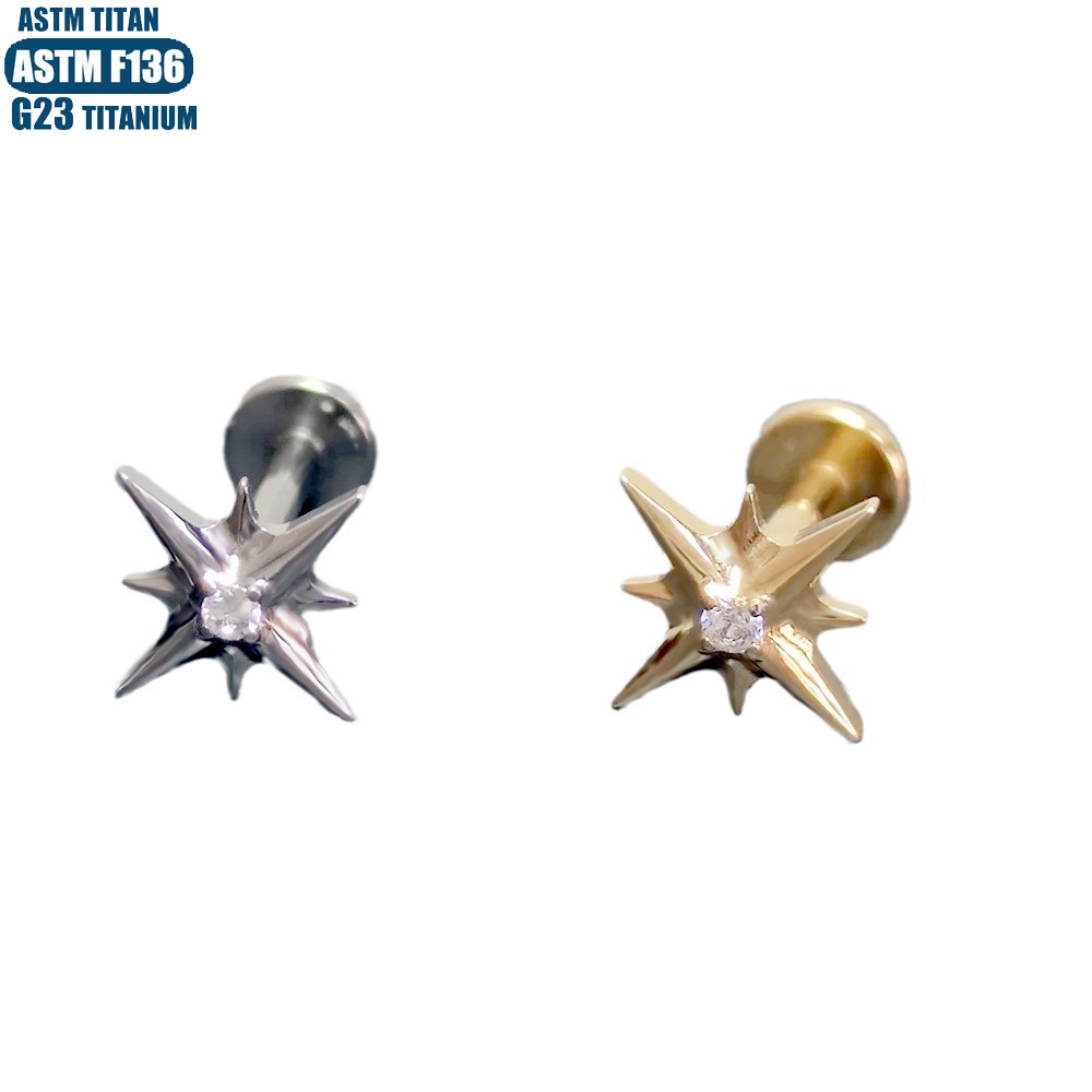 Pointed G23 Titanium Lip Ring Spiral with Diamond Inner Teeth Thread Body Piercing Jewelry Earring - Image 5