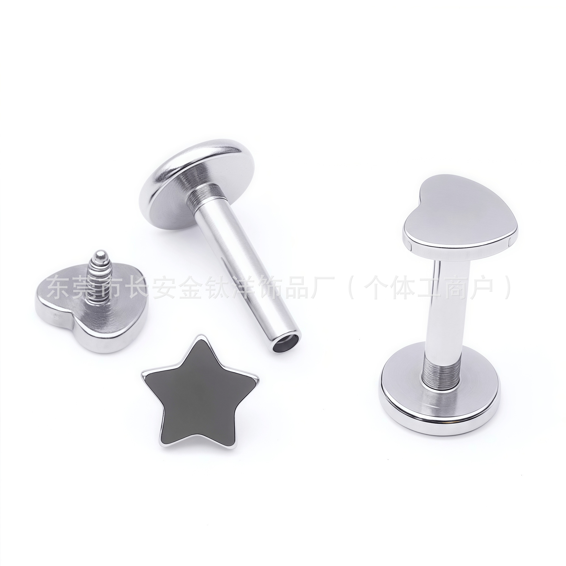 F136 Titanium Internal Thread Lip Labret Stud Heart Star Moon Cross G23 Alloy Body Jewelry - Image 3
