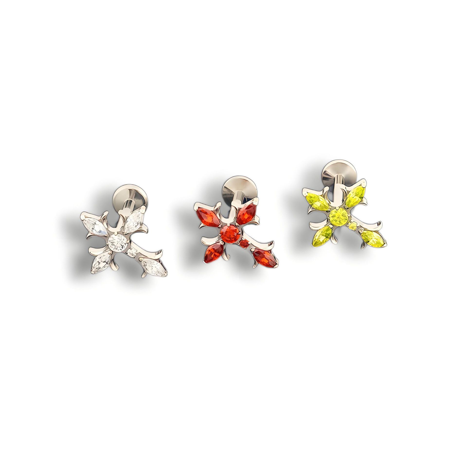 F136 Titanium Alloy Tanager Retro Dark Style Cross Zircon Earrings Ear Bone Nail Body Piercing Jewelry Head - Image 3