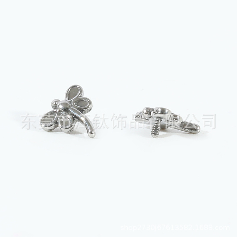 G23 Titanium Dragonfly Ear Cartilage Stud Earring - ASTM F136 Piercing Jewelry - Image 4