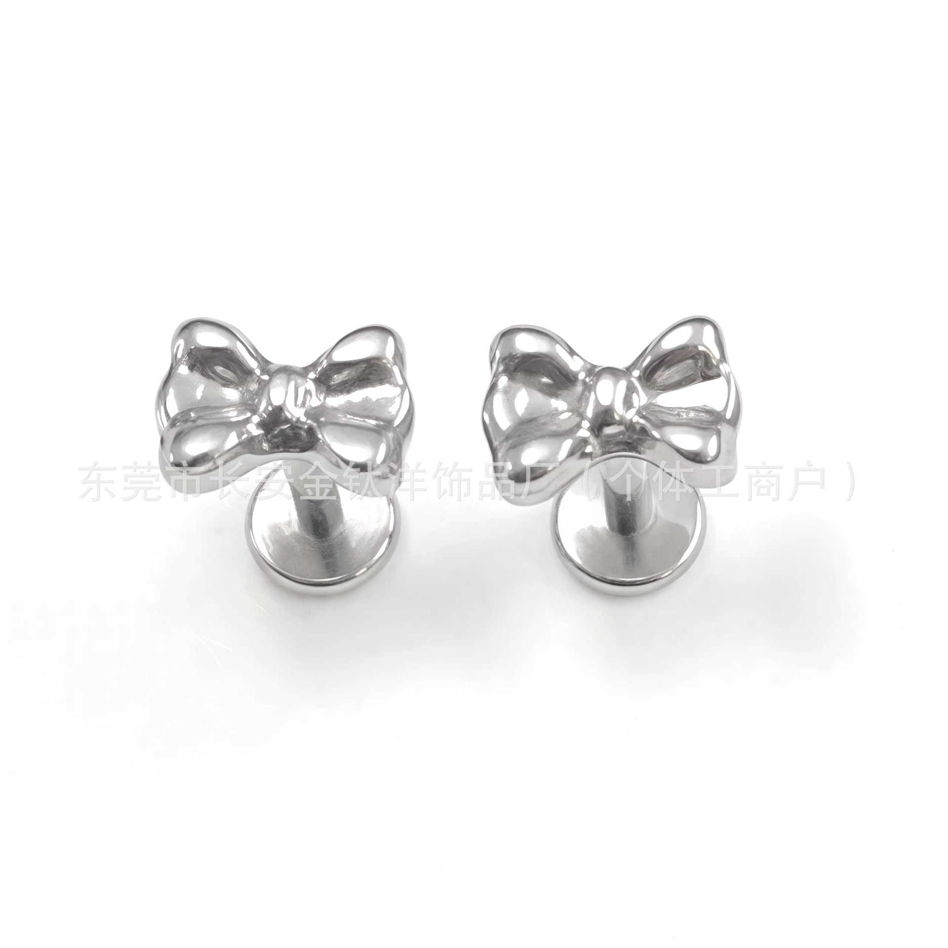 F136 Titanium Internal Thread Bow Lip Nail Nose Nail Ear Nail Ear Bone Nail G23 Titanium Alloy Body Piercing Jewelry - Image 2
