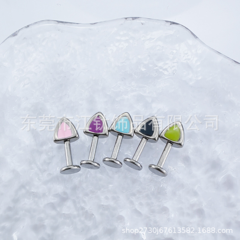 G23 Titanium Cat Ear Ear Bone Nail Oil Dripping Earring for Cartilage Piercing - Image 3