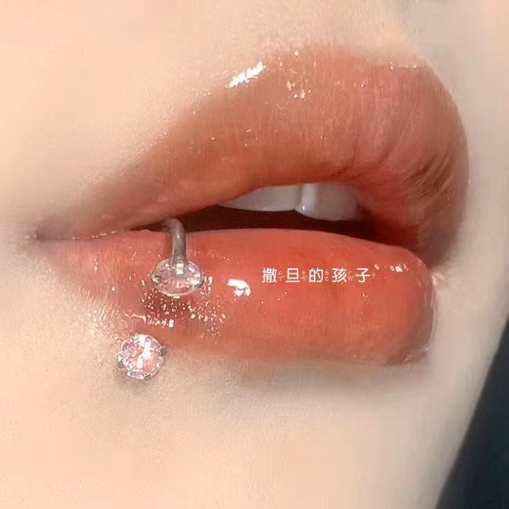 Blue Zircon Internally Threaded Horseshoe Lip Ring 12mm 1.2mm 316L Surgical Steel Lip Piercing Jewelry - Image 2