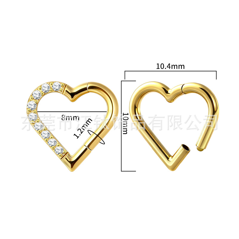 G23 Titanium Nose Ring Heart Closed Ring F136 Titanium Alloy Body Piercing Jewelry Earrings - Image 2