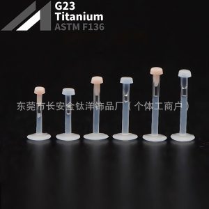 Transparent Acrylic Invisible Insertable Lip Piercing and Ear Bone Piercing in Flesh Color, Suitable for Ct Security Check, Body Piercing Jewelry