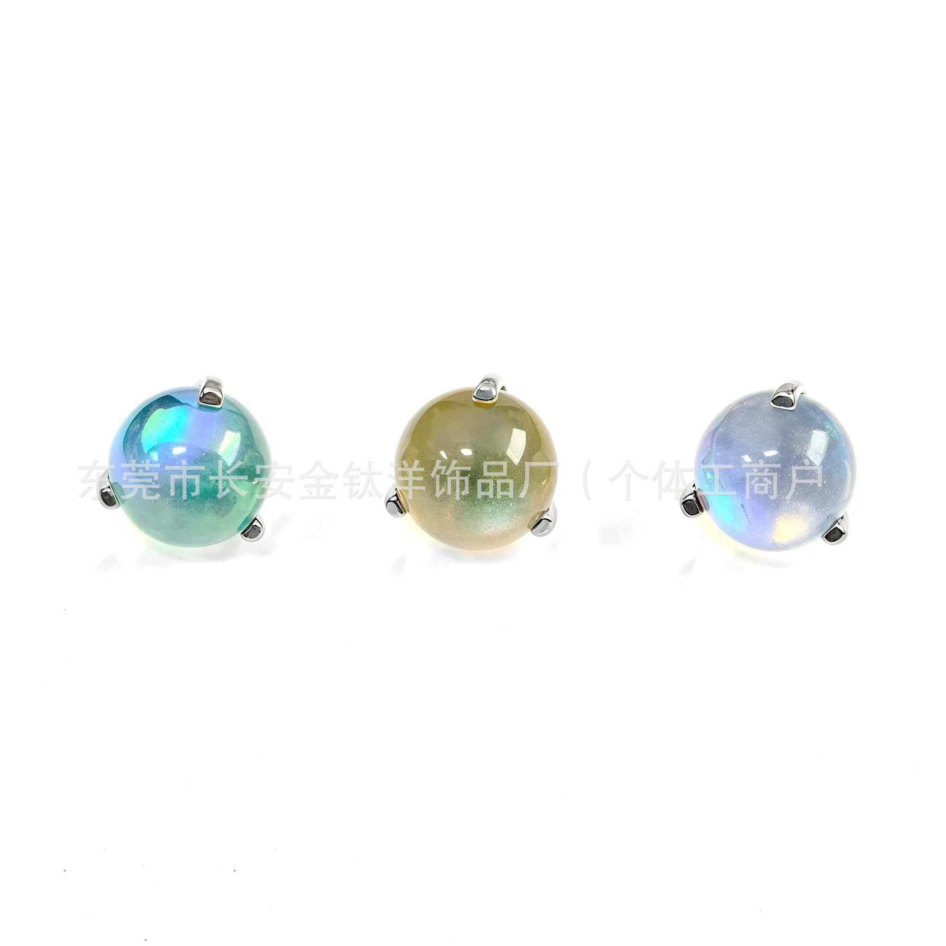F136 Titanium Three-Claw Round Ball Coated Colorful Transfer Beads Lip Nails Tongue Nails Earrings - Image 2