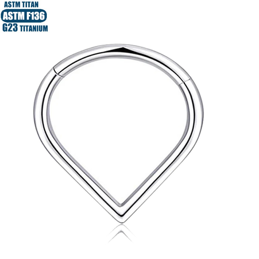 F136 Titanium Alloy Implant Grade Nose Ring Water Drop Seamless Ring Tragus Ear Bone Piercing Jewelry - Image 3