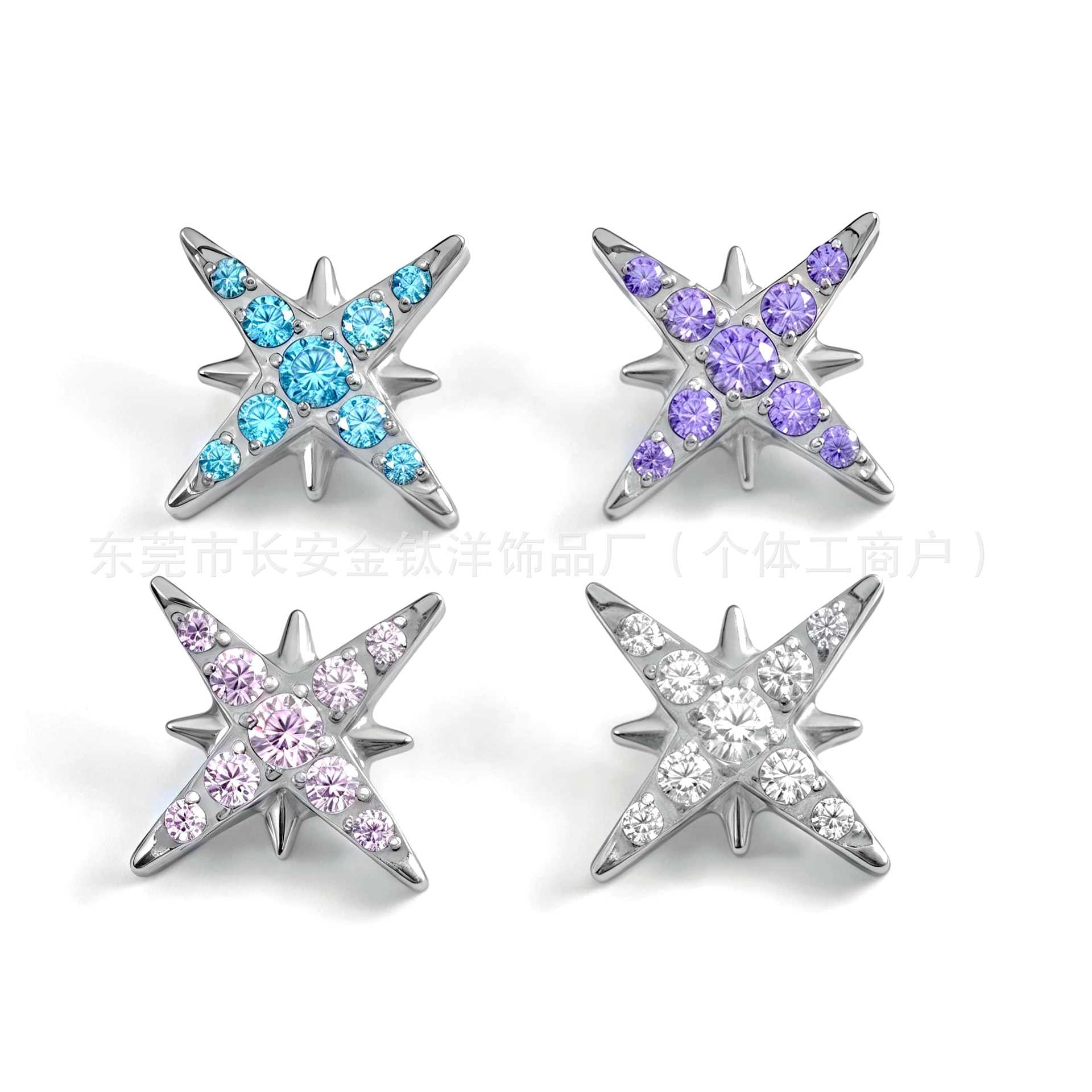 F136 Titanium Star Full Diamond Polaris Ear Tongue Lip Nail G23 Titanium Alloy Piercing Jewelry - Image 5