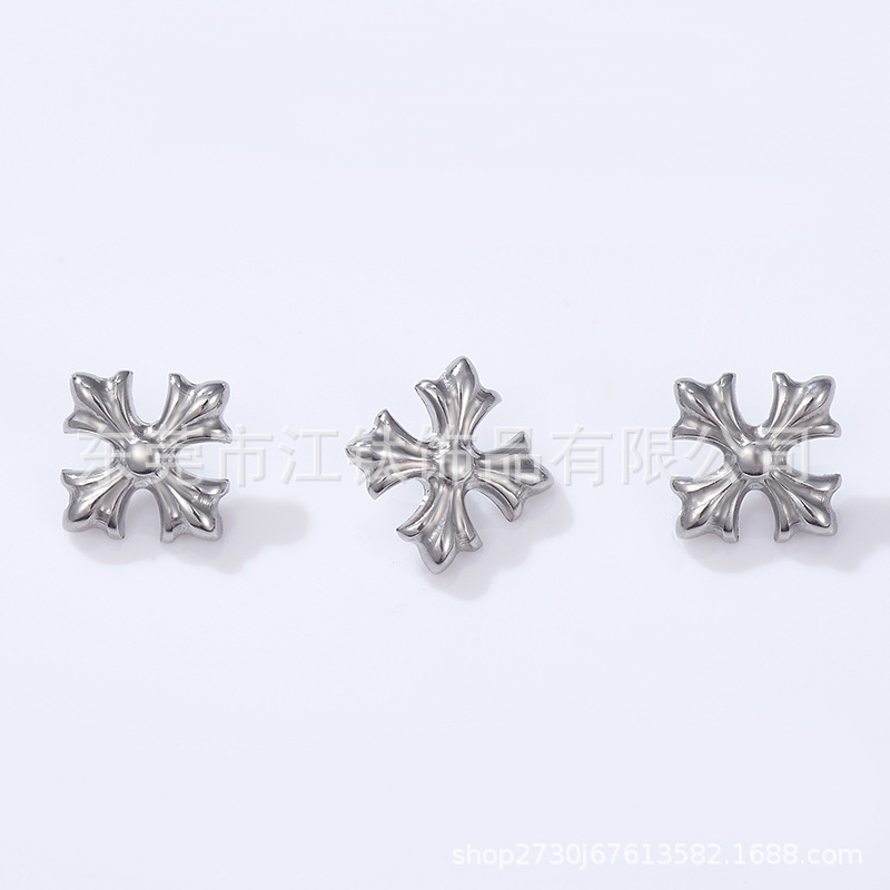 G23 Titanium Cross Earring Stud - ASTM F136 Alloy Flat Back Cartilage Ear Bone Stud - Image 3