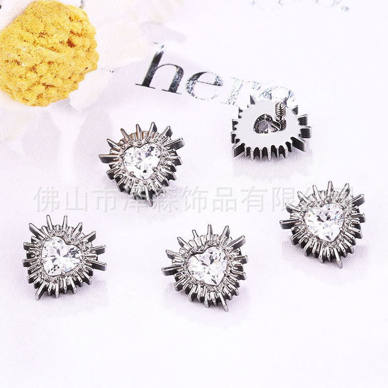F136 Titanium Alloy Sea Urchin Ear Studs with Zirconia - Gold Cartilage Earring for Women - Image 4