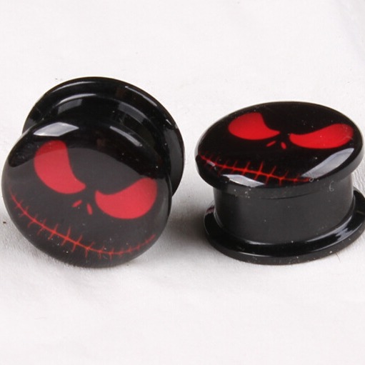Red Ghost Eye Logo Oil Drop Acrylic Ear Expander - 16mm Ear Plug for Stretched Piercing Jewelry - Image 3
