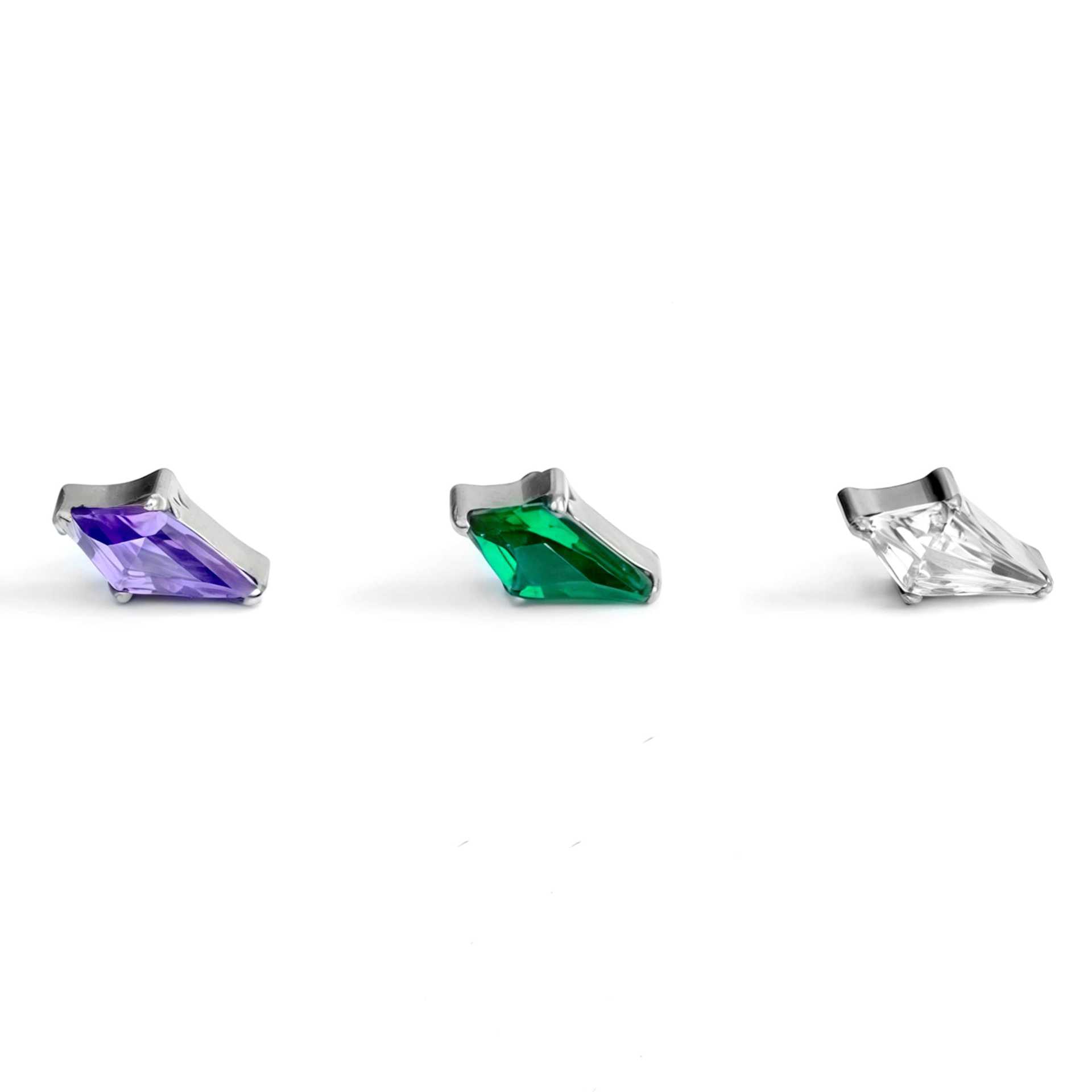 F136 Titanium Inner Tooth Kite 5A Zircon Lip Nail Nose Nail Ear Nail Ear Bone Nail G23 Titanium Alloy Body Piercing Jewelry - Image 3