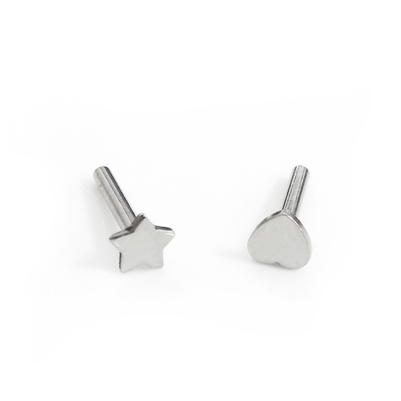 G23 Titanium Lip Nail Star Heart Shape ASTM F136 Piercing Jewelry - Image 5