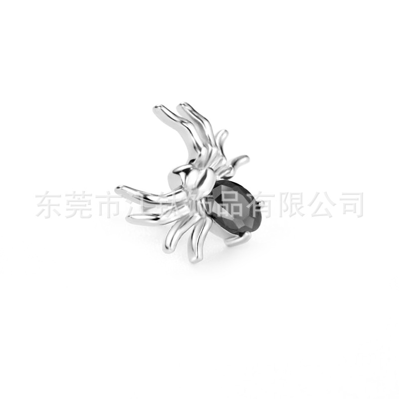 G23 Titanium Spider Ear Cartilage Stud - Gold with Black Zircon - ASTM F136 Piercing Jewelry - Image 5
