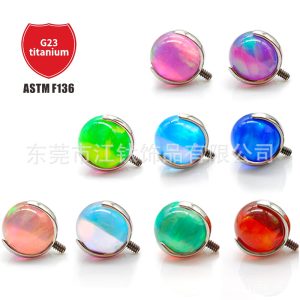 G23 Titanium Jelly Australian Treasure Ball Tongue Stud - ASTM F136 Implant Grade Tongue Barbell