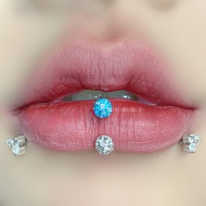 Smooth Craft Horsehoe Lip Ring 12mm Blue Purple Steel Lip Piercing Jewelry Hot Girl Replacement Nail