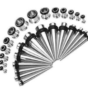 36-Piece Stainless Steel Cone Auricle Piercing Jewelry Set, Pointed Cone Earrings for Men Women