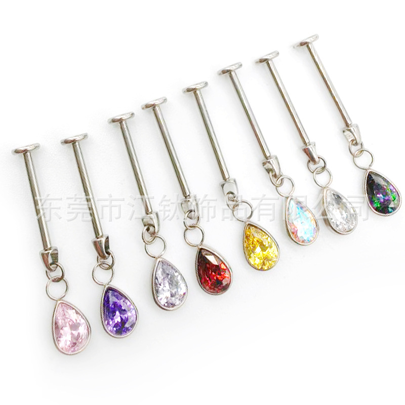 G23 Titanium Water Drop Pendant Ear Bone Nail - 1.2mm x 8mm Cartilage Stud - Image 5