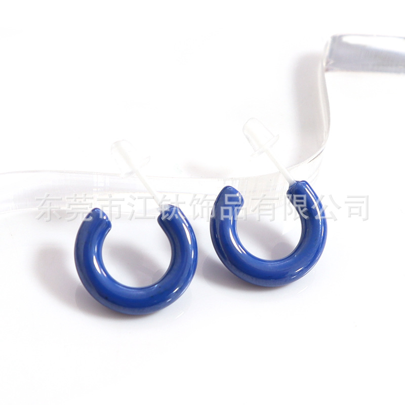 Bioporous Pure Ceramic C-Shaped Earrings Candy Color Body Piercing Ear Jewelry - Image 4