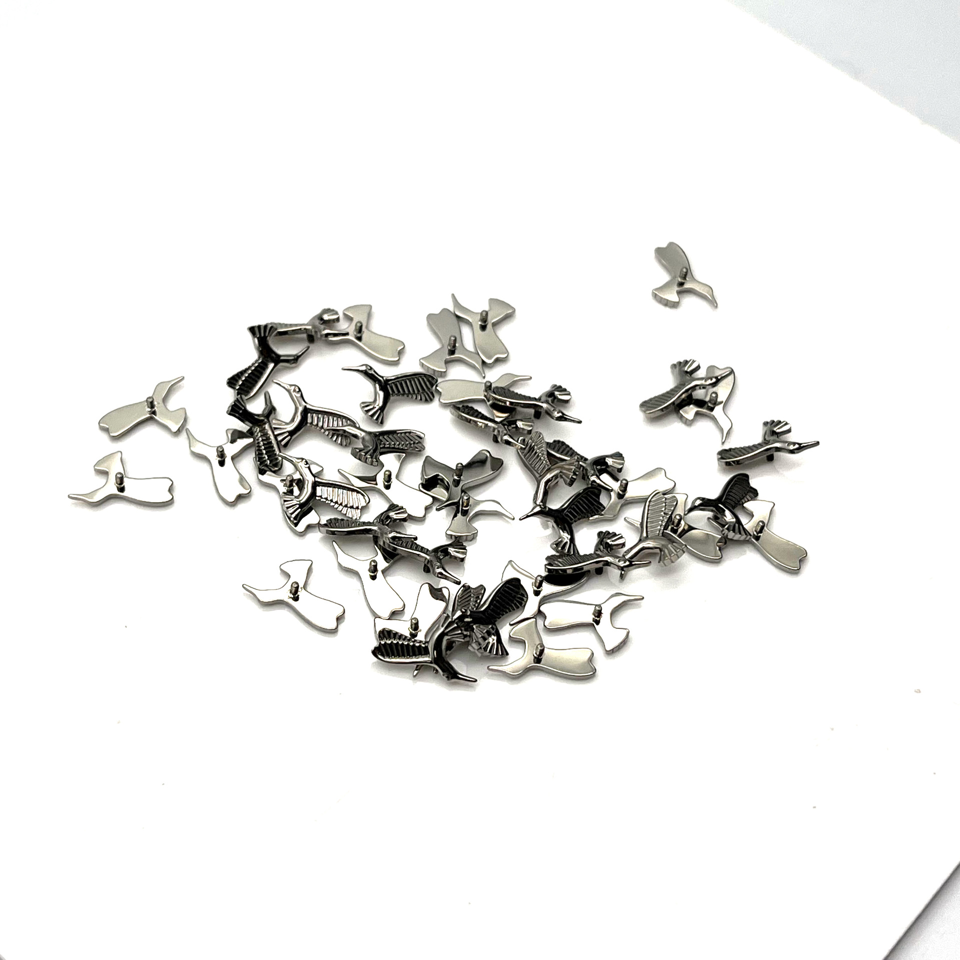 G23 Titanium Flying Bird Whole Carved Lip Nail Ear Stud - 14G Flat Back Earring Body Jewelry - Image 3